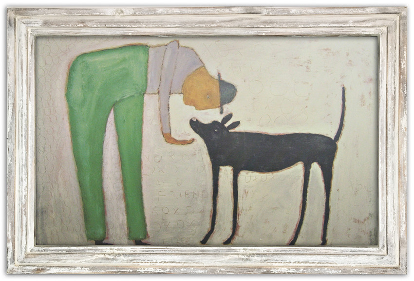 Man with Dog Framed